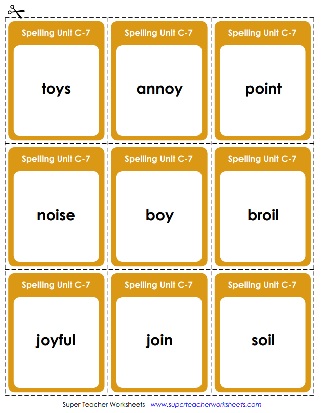 3rd Grade Spelling Word Review Cards