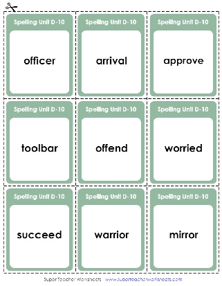 Fourth Grade Spelling Flashcards