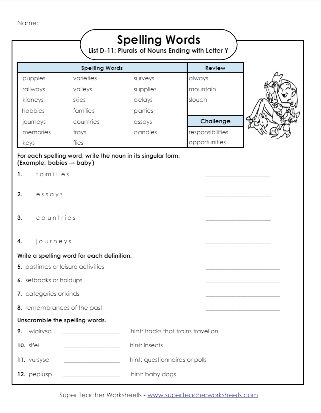 Fourth Grade Spelling Words