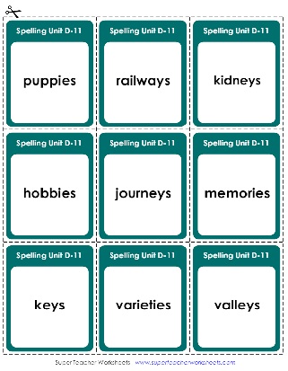 Fourth Grade Spelling Flashcards