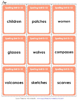 Fourth Grade Spelling Flashcards