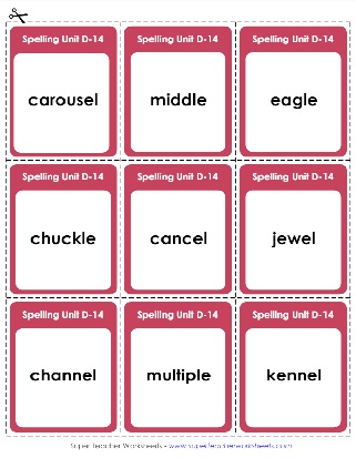 Fourth Grade Spelling Flashcards