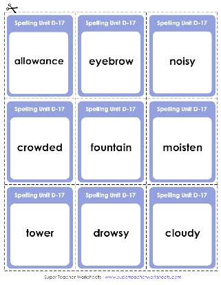 Spelling Flashcards 4th Grade