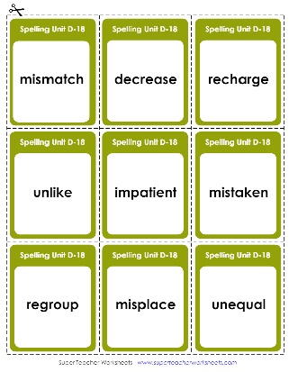 Fourth Grade Spelling Flashcards