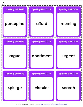 4th Grade Spelling Flashcards