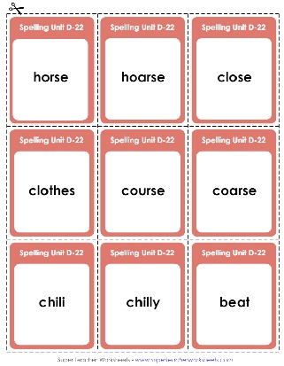 4th Grade Spelling Flashcards