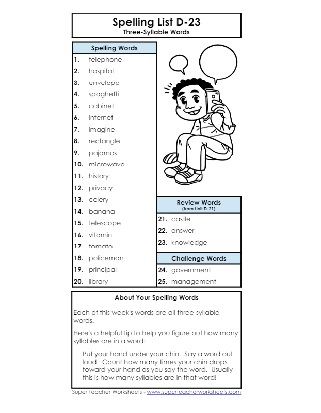 4th Grade Spelling List