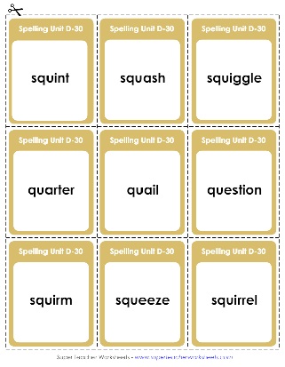 4th Grade Spelling Flashcards