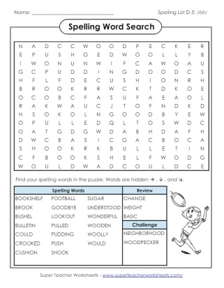 Word Search Grade 4 Spelling