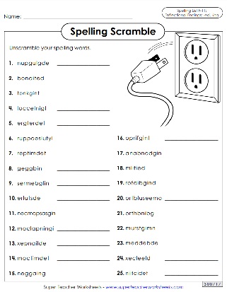 6th Grade Spelling Worksheets