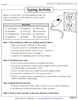 Printable Spelling Activities - Sixth Grade