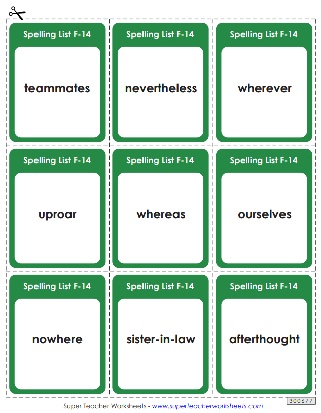 Spelling Flashcards - Sixth Grade