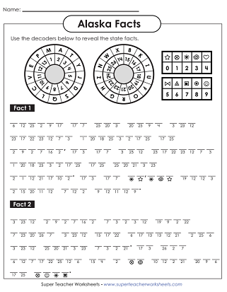 State of Alaska Worksheets - Puzzle