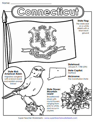 Connecticut Worksheets - State Symbols