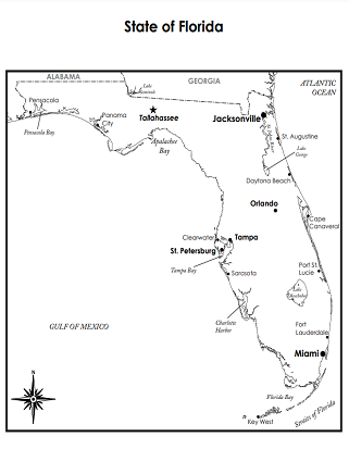 Labeled State Map of Florida (Printable)