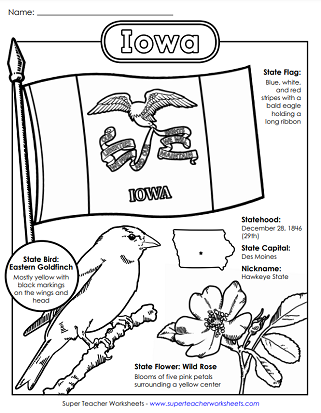 Iowa State Symbols Worksheet