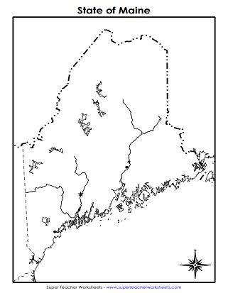 State of Maine - Blank Map