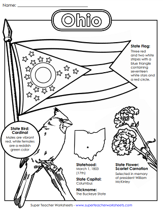 Ohio Worksheets - State Symbols