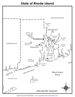 Rhode Island - Labeled State Map