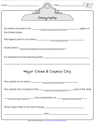 50 States Worksheets - Report