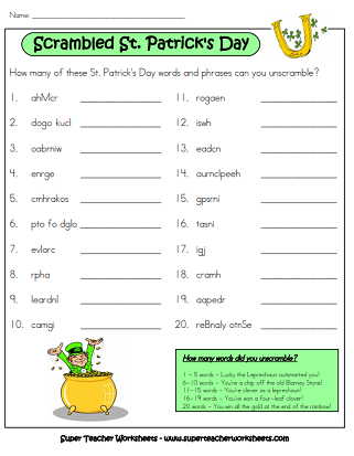 St. Patrick's Day Printable Activity