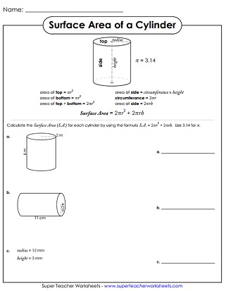 Surface Area of a Cylinder