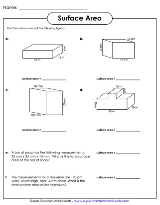 Surface Area Printable