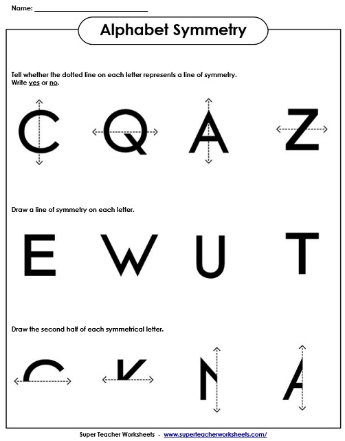 Symmetry Worksheet