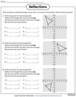 Reflection Math Coordinate Grid