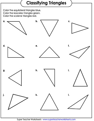 Classifying Triangles Worksheets