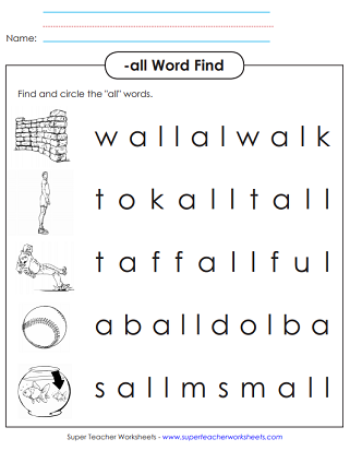 Word Search (-all Word Family)