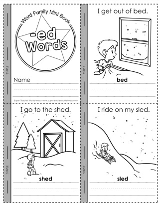 Word Family -ed Mini Book Activity