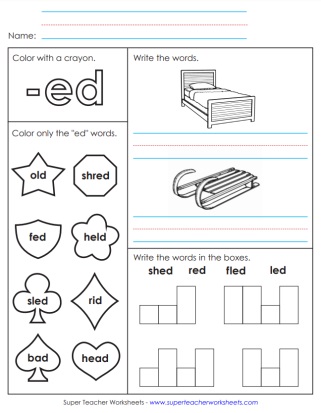 Word Family -ed Activity