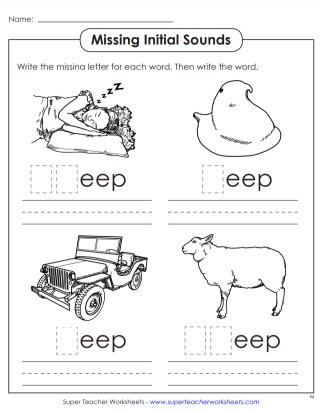 Word Family -eep Activities