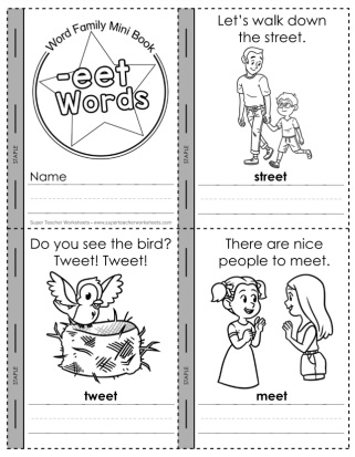 Word Family -eet Mini Book Activities