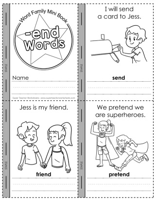 Word Family -end Printable Mini Book