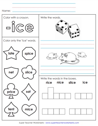 Printable Word Family Worksheets