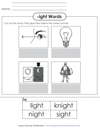 -ight Words Worksheet