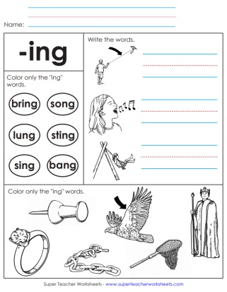 -ing Words Printable Worksheets