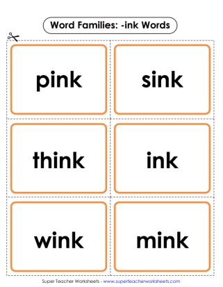 -ink Words Printable Activities