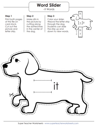 -it Word Slider Activity