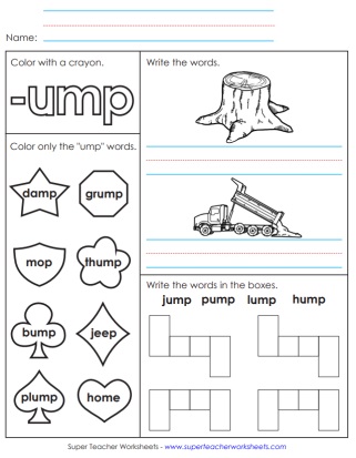 Word Families Worksheet - Phonics