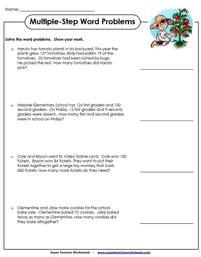 Word Problem Worksheets